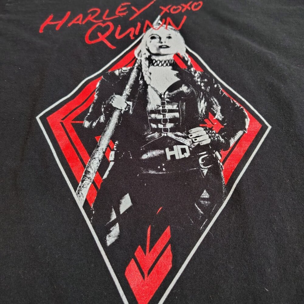 Harley Quinn Suicide Squad Shirt Size Large Front Back 5050 Live Fast Die Clown - Picture 3 of 12